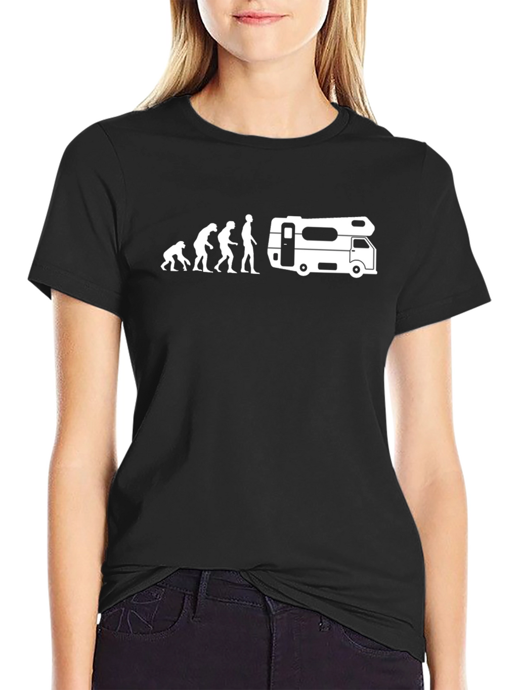 Evolution to RV Camper T-Shirt - Black Cotton Tee
