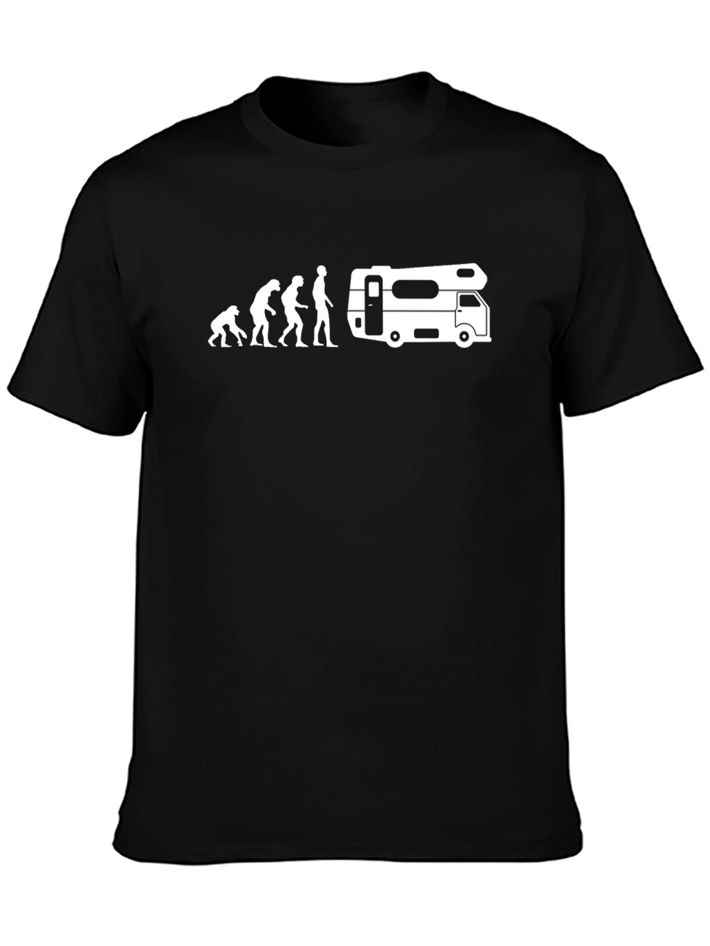 Evolution to RV Camper T-Shirt - Black Cotton Tee