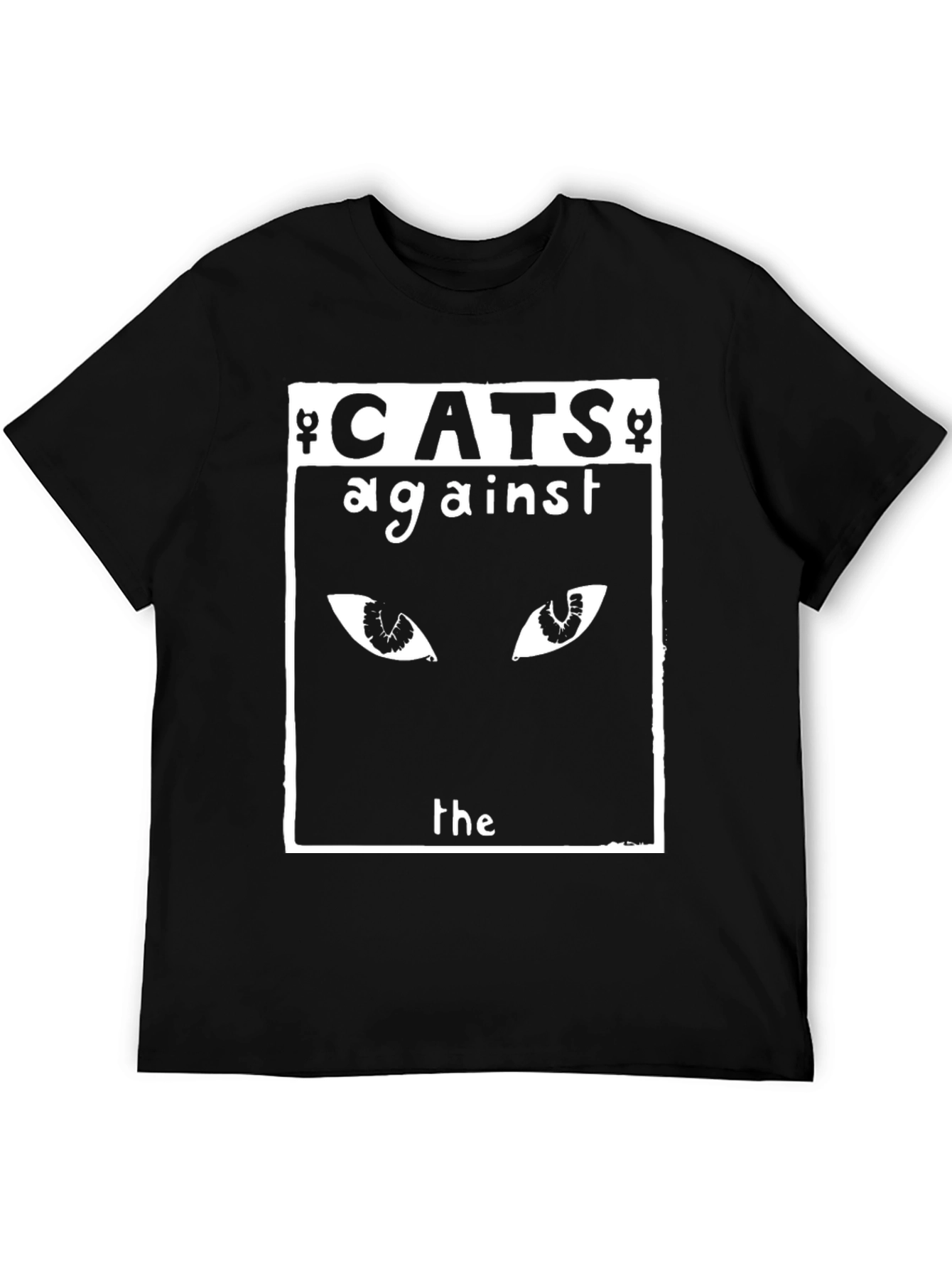 Cats Against the World Black Graphic T-Shirt