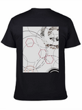 Abstract Geometric Graphic Print Black T-Shirt