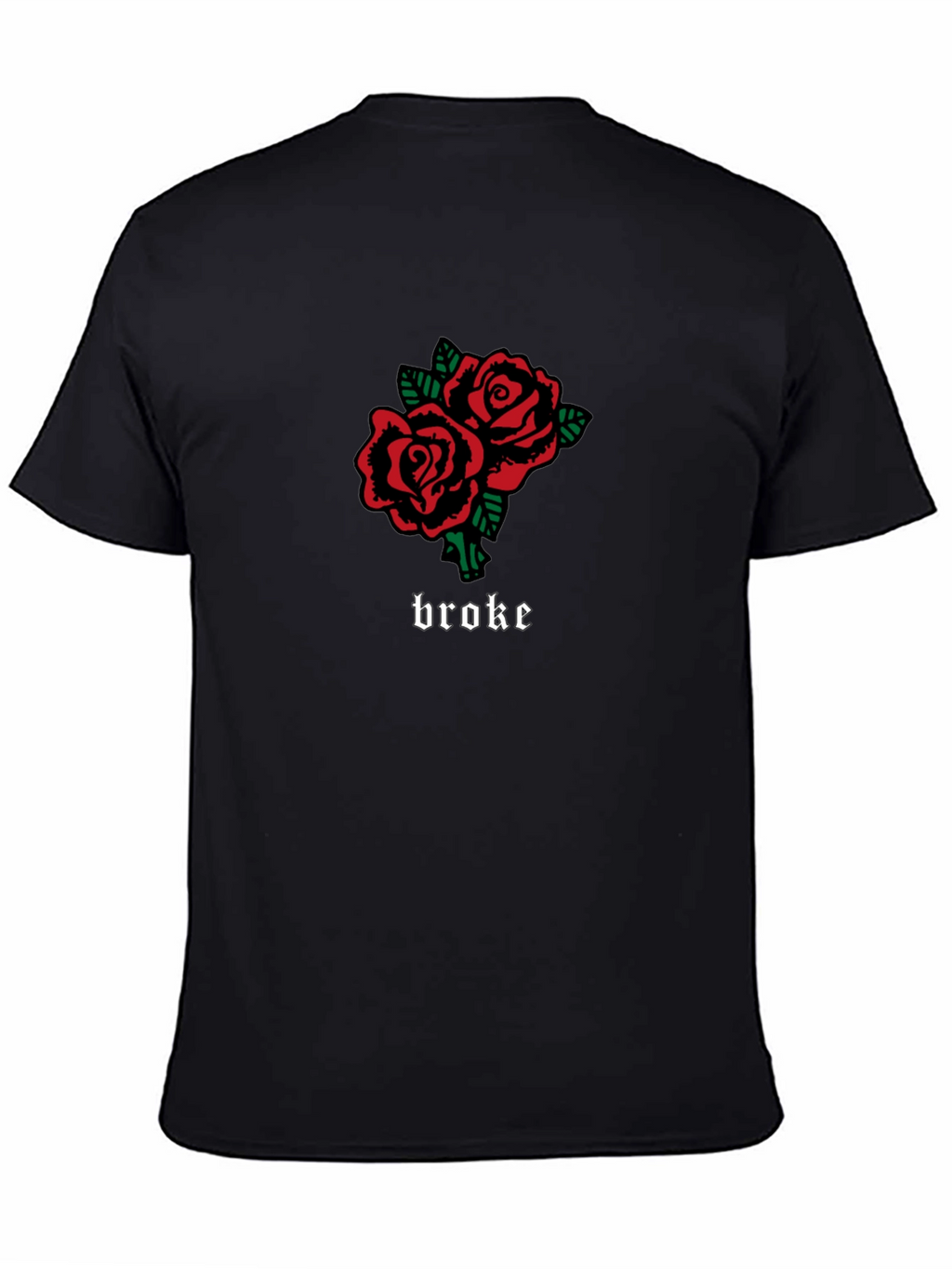 Broke Roses Graphic Tee - Black Casual T-Shirt