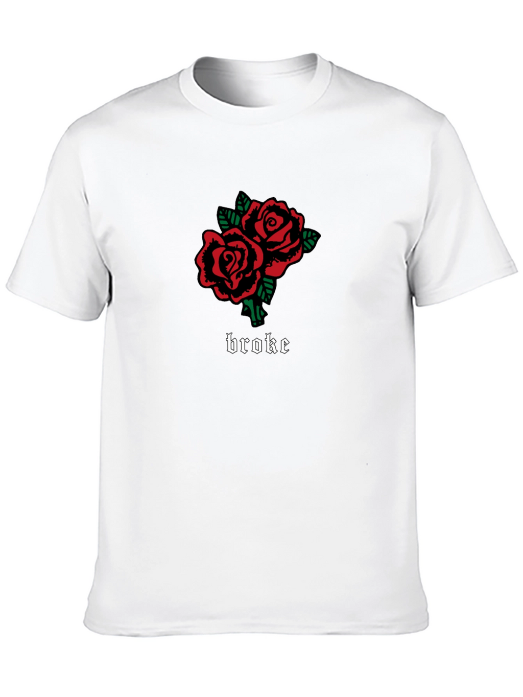 Broke Roses Graphic Tee - Black Casual T-Shirt