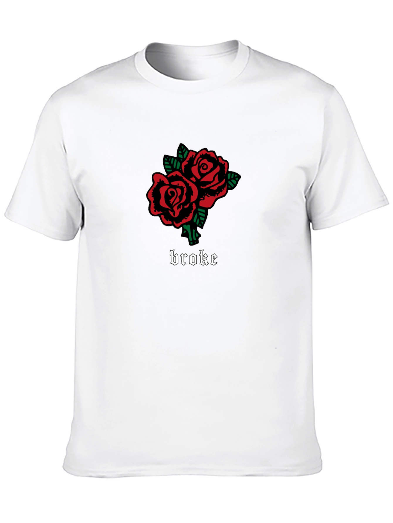 Broke Roses Graphic Tee - Black Casual T-Shirt
