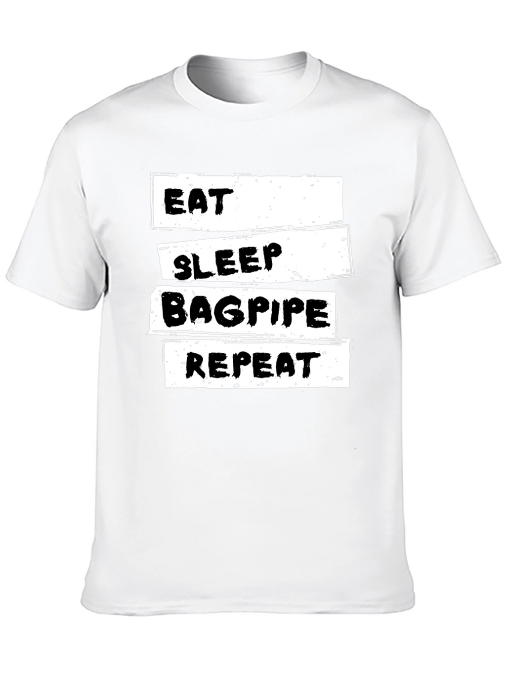 Eat Sleep Bagpipe Repeat Black T-Shirt