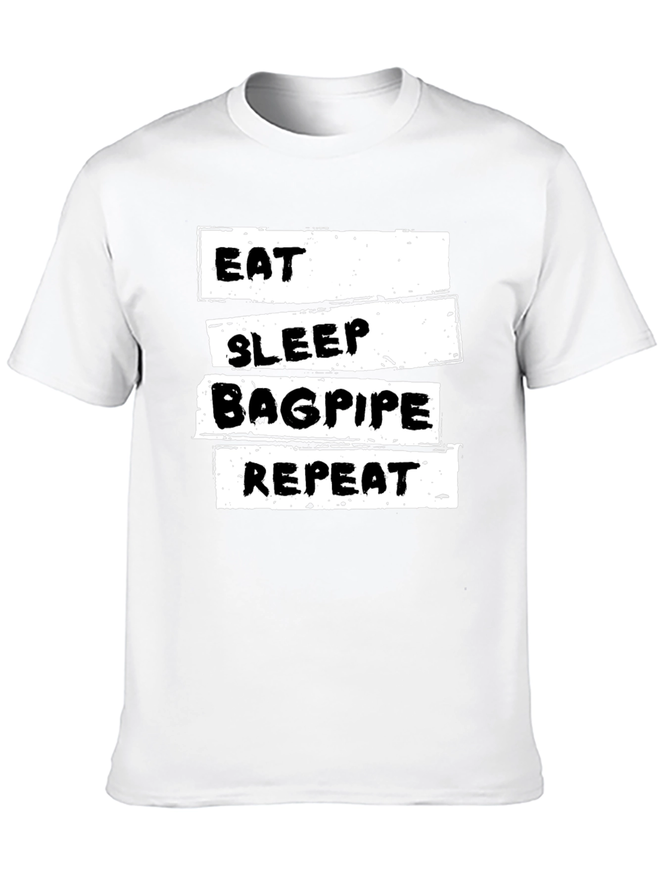 Eat Sleep Bagpipe Repeat Black T-Shirt