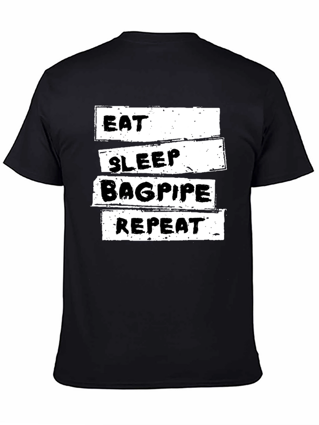 Eat Sleep Bagpipe Repeat Black T-Shirt
