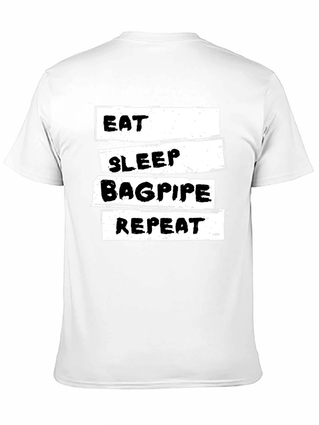 Eat Sleep Bagpipe Repeat Black T-Shirt