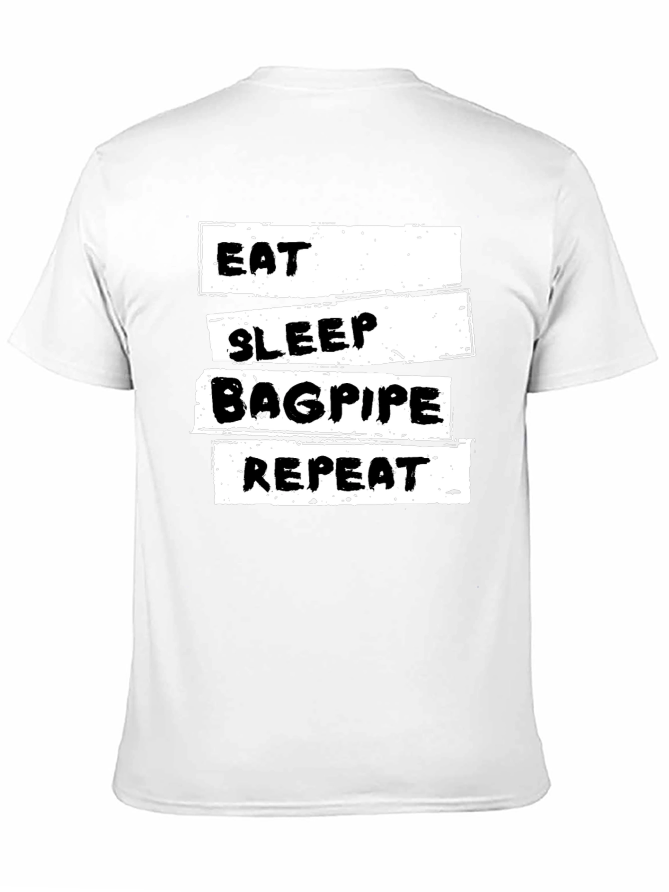 Eat Sleep Bagpipe Repeat Black T-Shirt