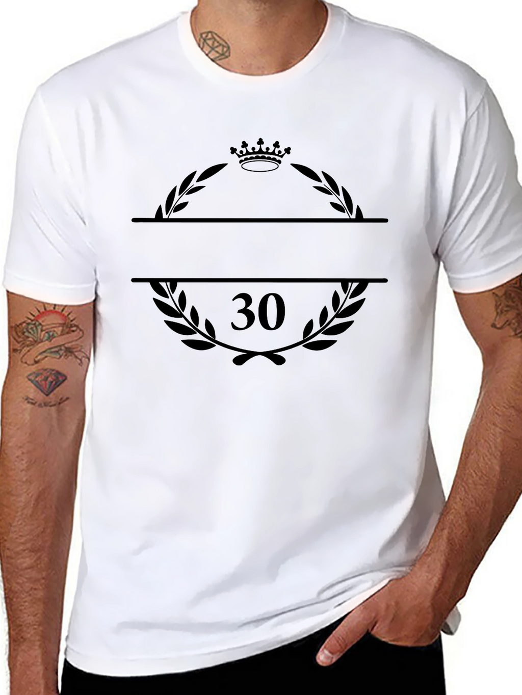 Mens 30th Birthday Crown Laurel T-Shirt