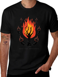 Save the Amazonia Tree Fire Graphic Tee - Black