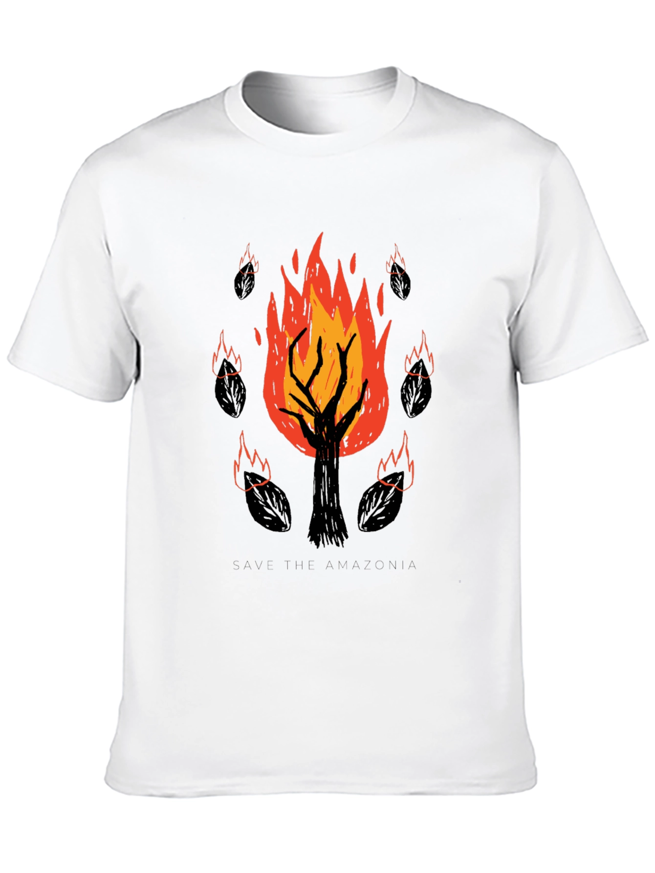 Save the Amazonia Tree Fire Graphic Tee - Black