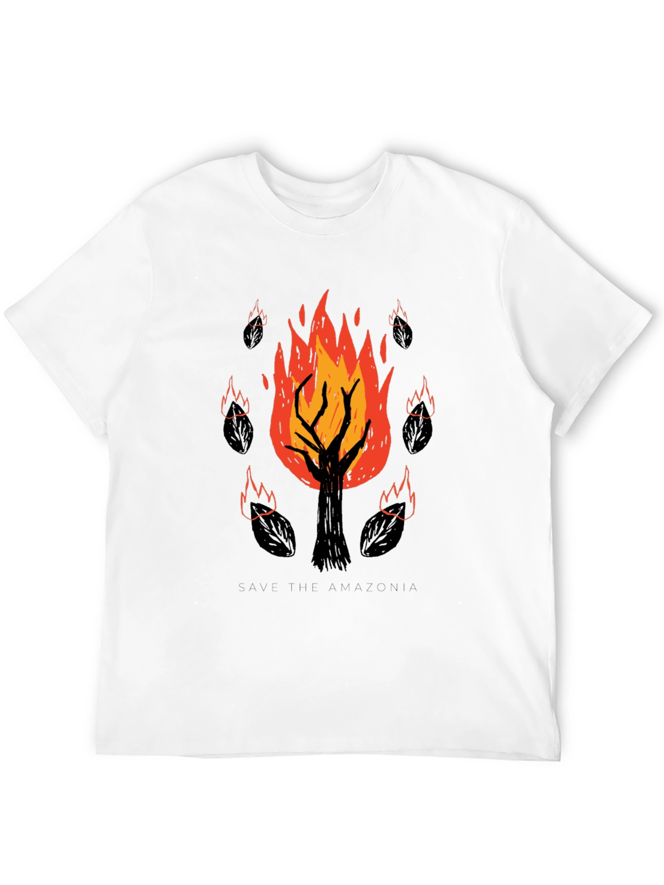 Save the Amazonia Tree Fire Graphic Tee - Black