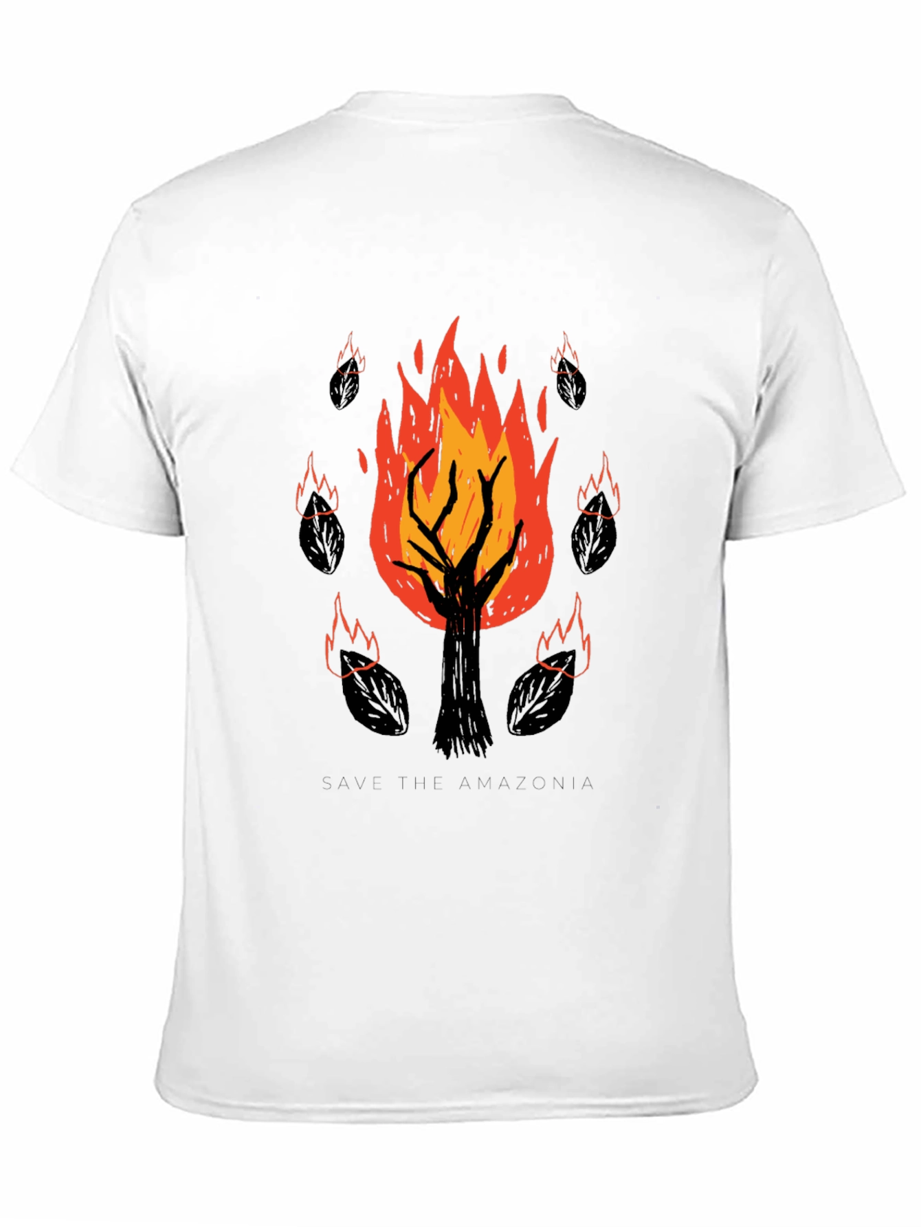 Save the Amazonia Tree Fire Graphic Tee - Black