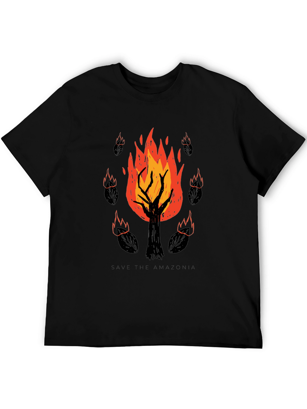 Save the Amazonia Tree Fire Graphic Tee - Black