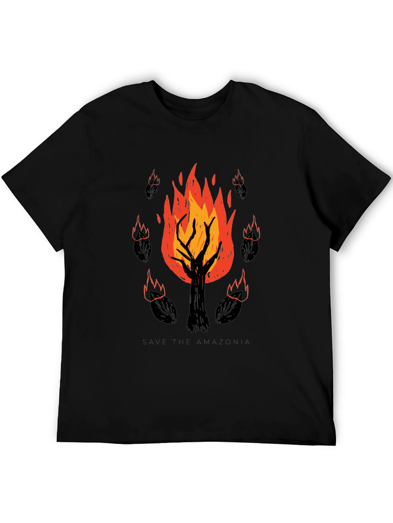 Save the Amazonia Tree Fire Graphic Tee - Black