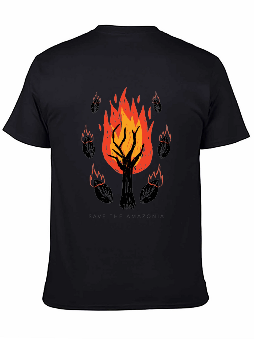 Save the Amazonia Tree Fire Graphic Tee - Black