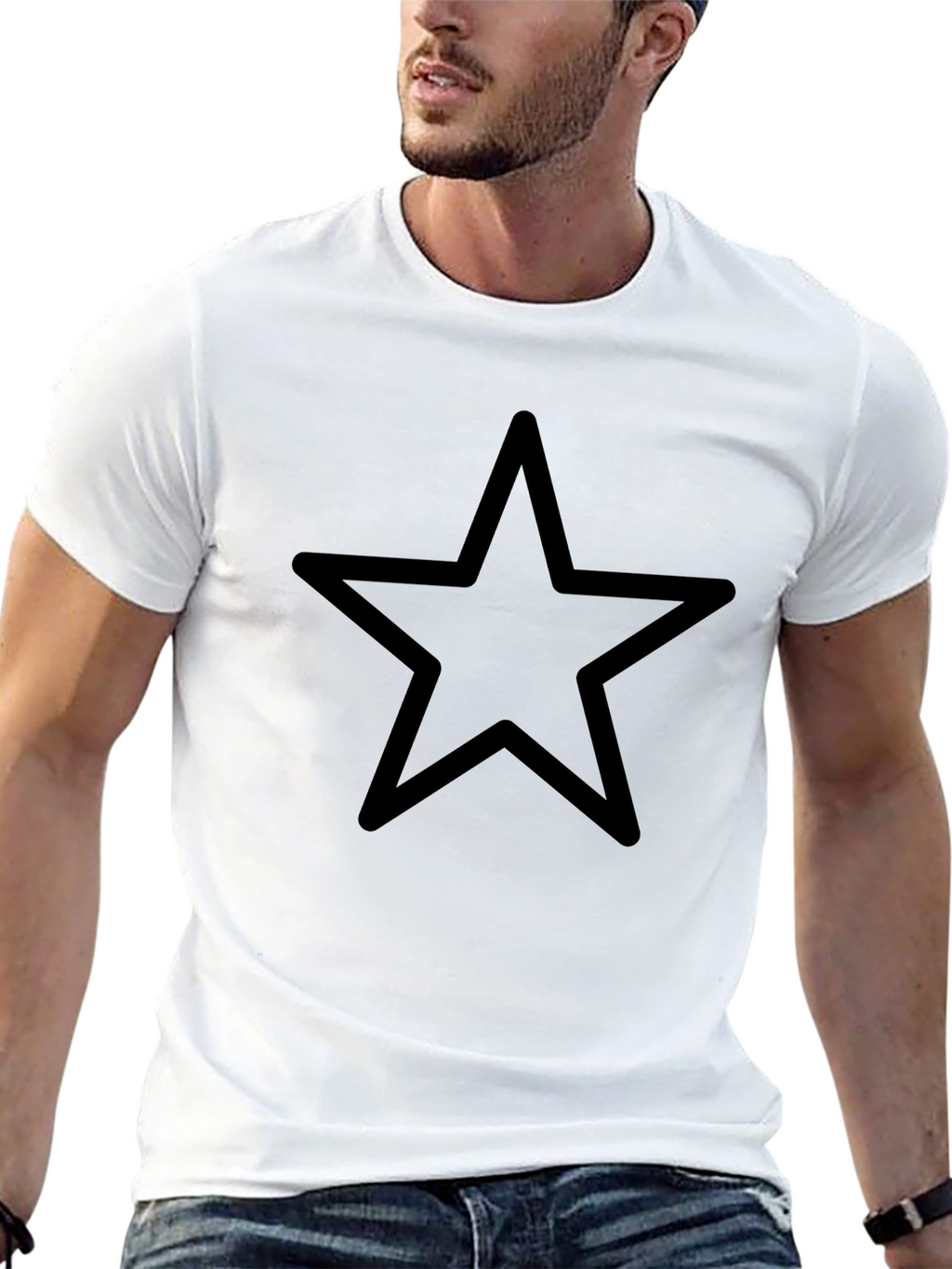 Minimalist Black Star Graphic Tee