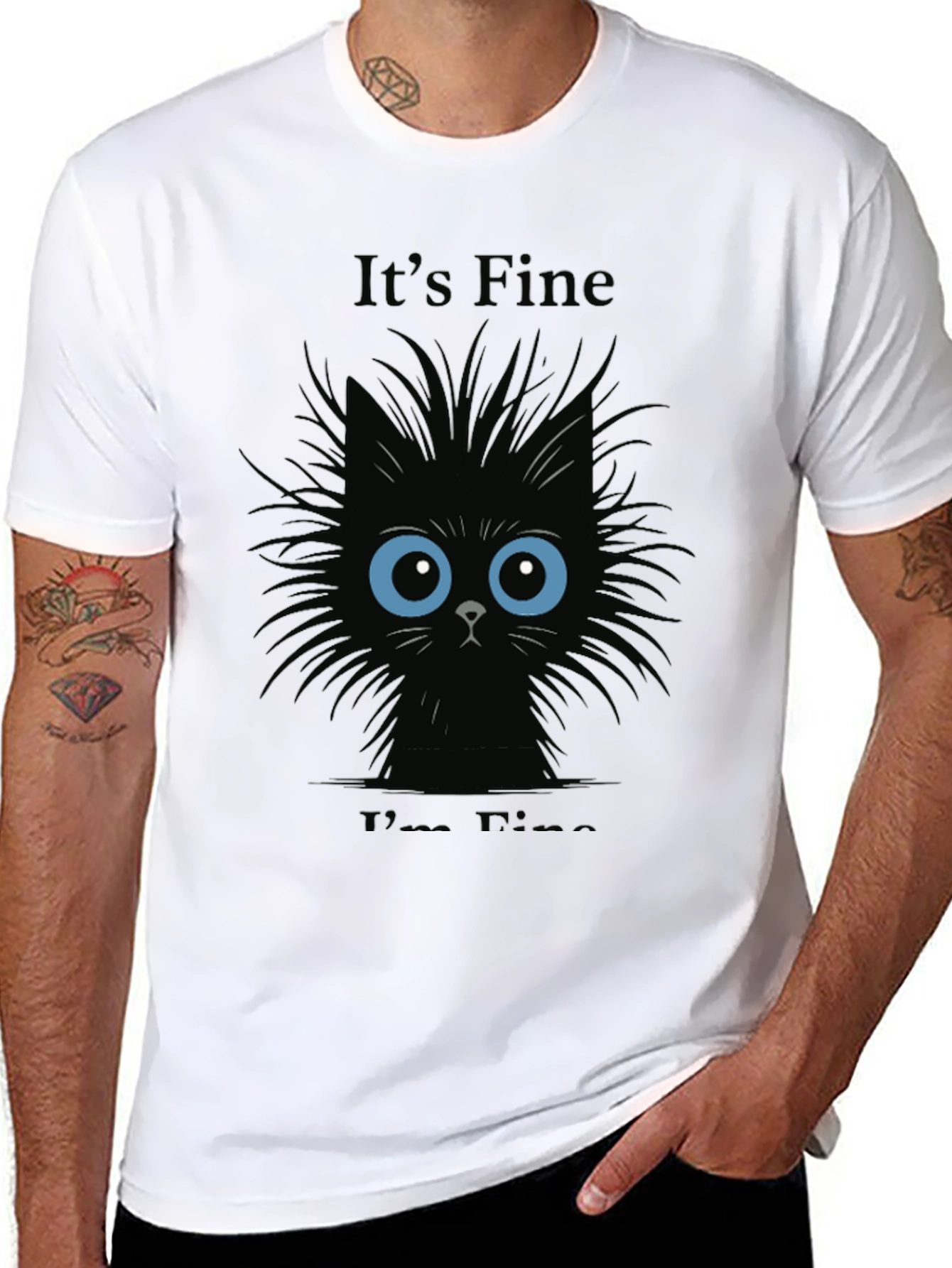 Its Fine Black Cat T-Shirt