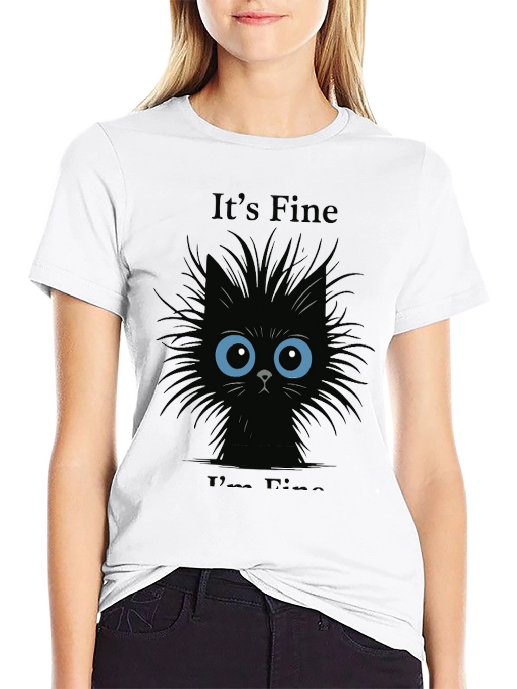 Its Fine Black Cat T-Shirt