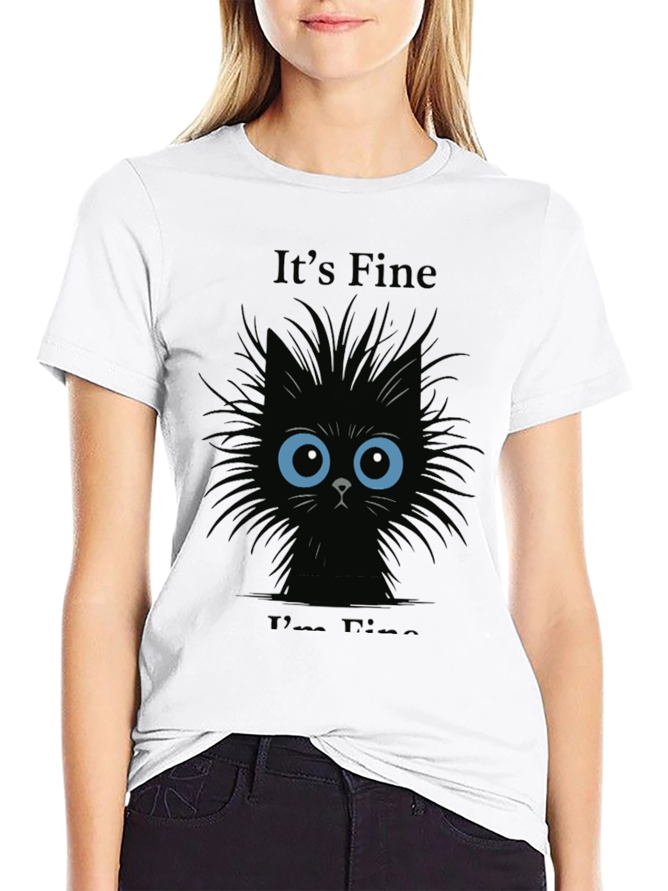 Its Fine Black Cat T-Shirt