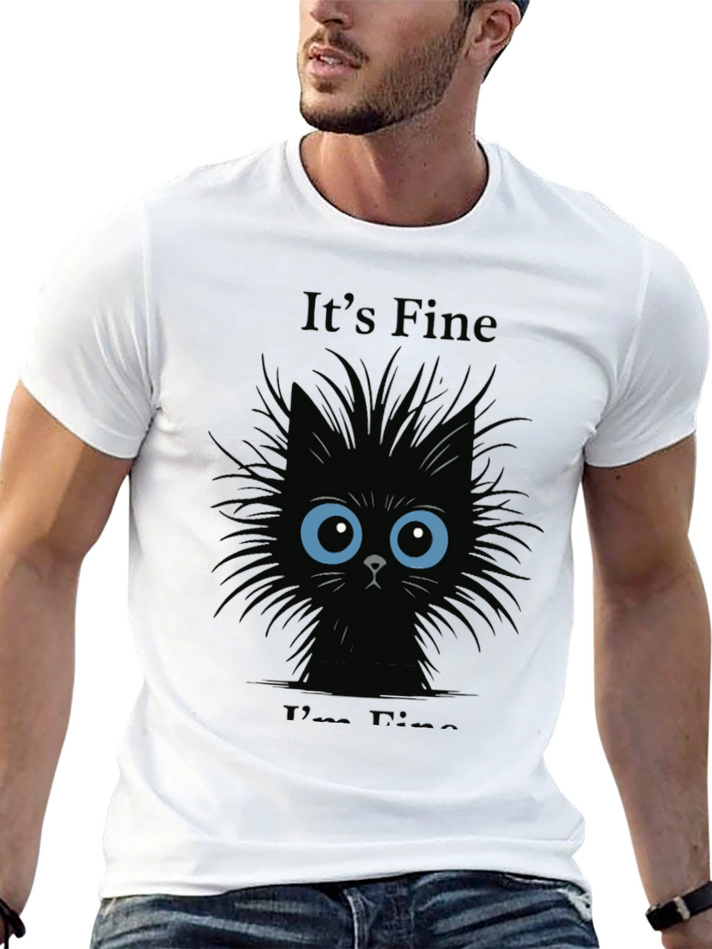 Its Fine Black Cat T-Shirt