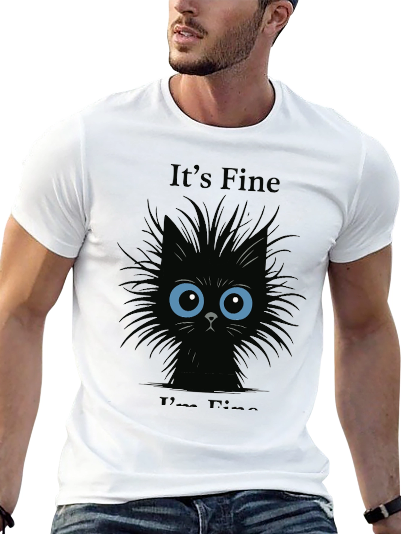 Its Fine Black Cat T-Shirt
