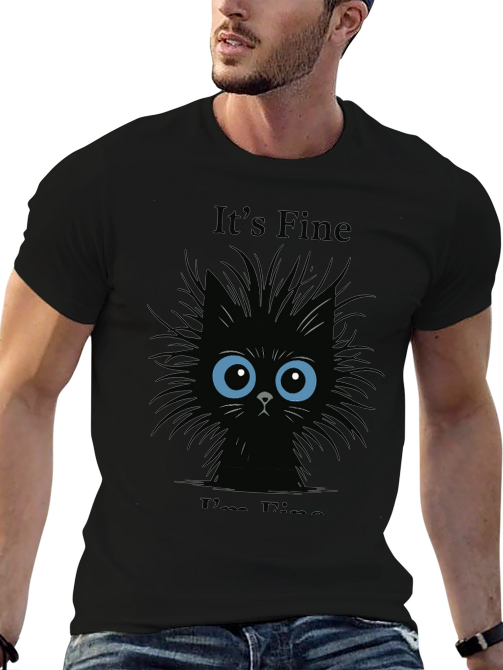 Its Fine Black Cat T-Shirt