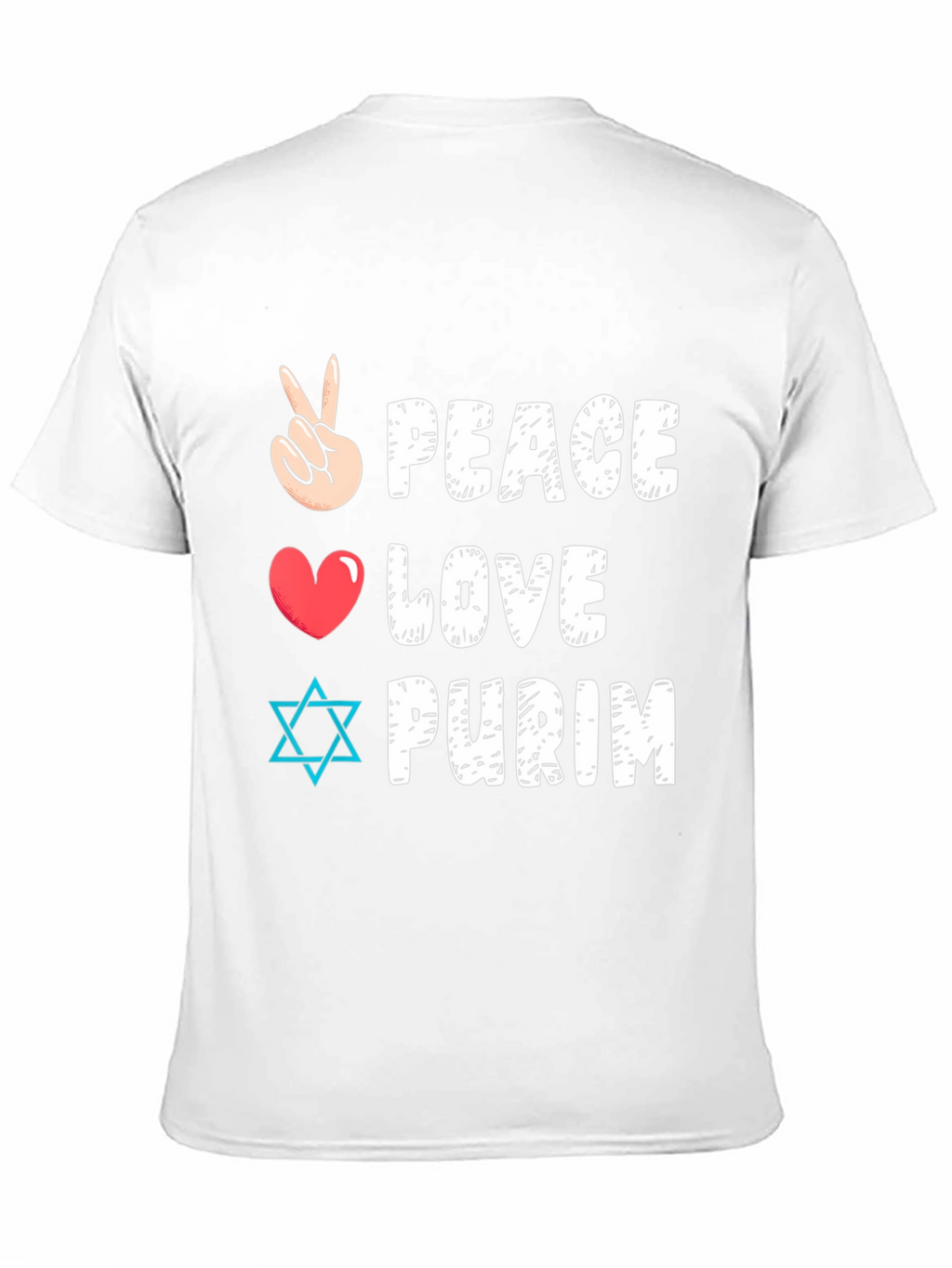 Peace Love Purim T-Shirt Jewish Holiday Tee