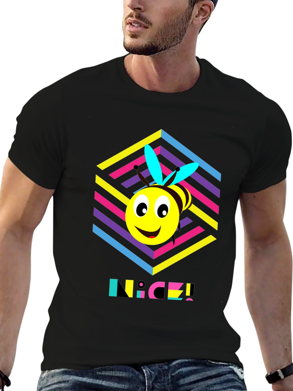Funky Bee T-Shirt - Retro 80s Style!