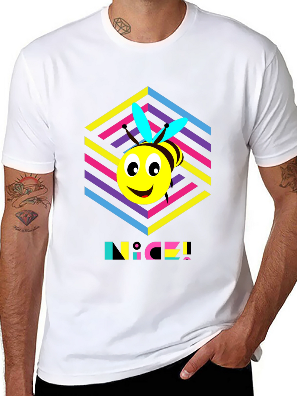 Funky Bee T-Shirt - Retro 80s Style!