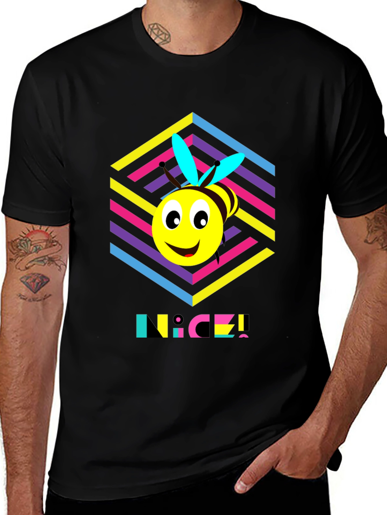 Funky Bee T-Shirt - Retro 80s Style!