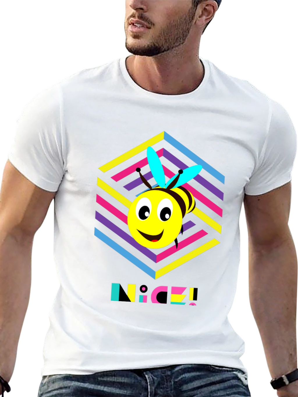Funky Bee T-Shirt - Retro 80s Style!