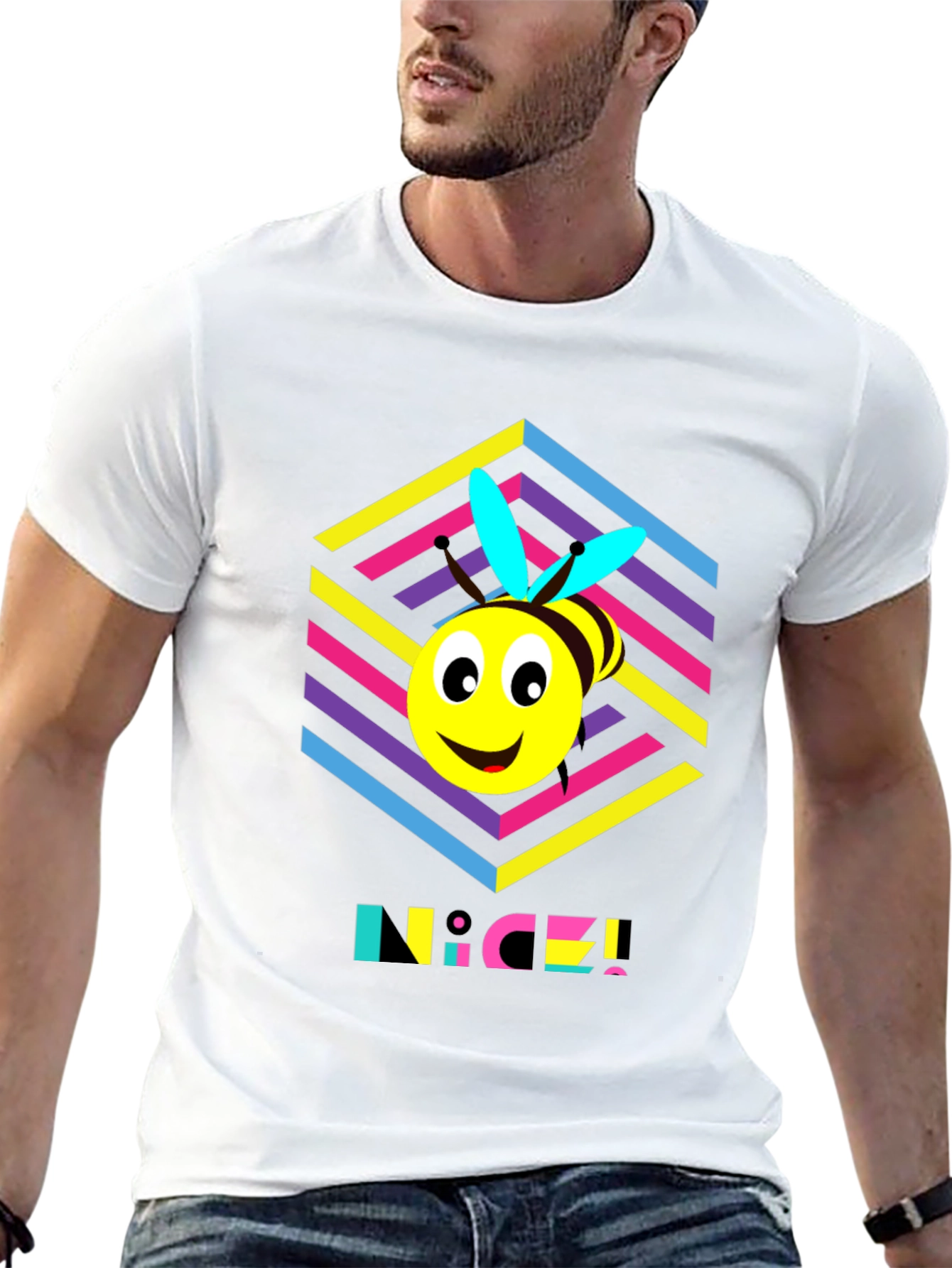Funky Bee T-Shirt - Retro 80s Style!