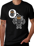 Funny Battery Gym Workout T-Shirt - Black
