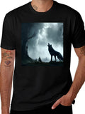 Wolf Howling at the Moon Graphic Tee