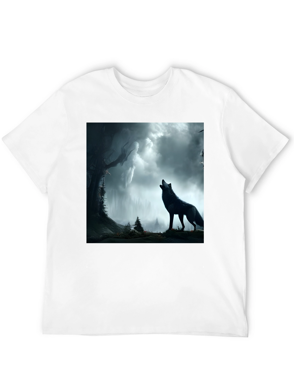 Wolf Howling at the Moon Graphic Tee
