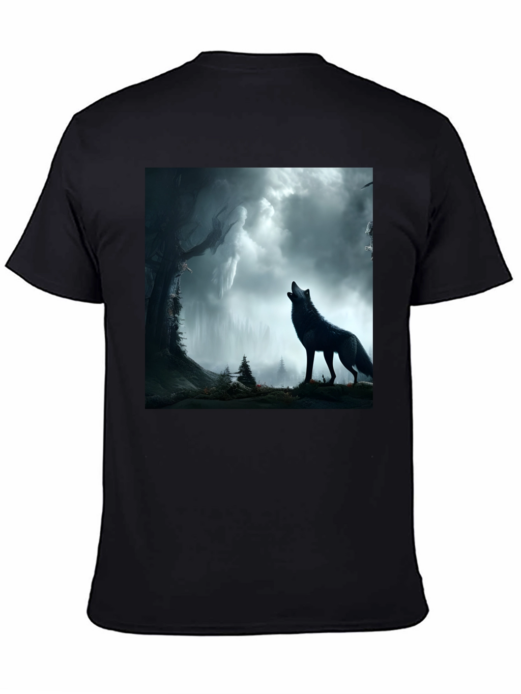 Wolf Howling at the Moon Graphic Tee