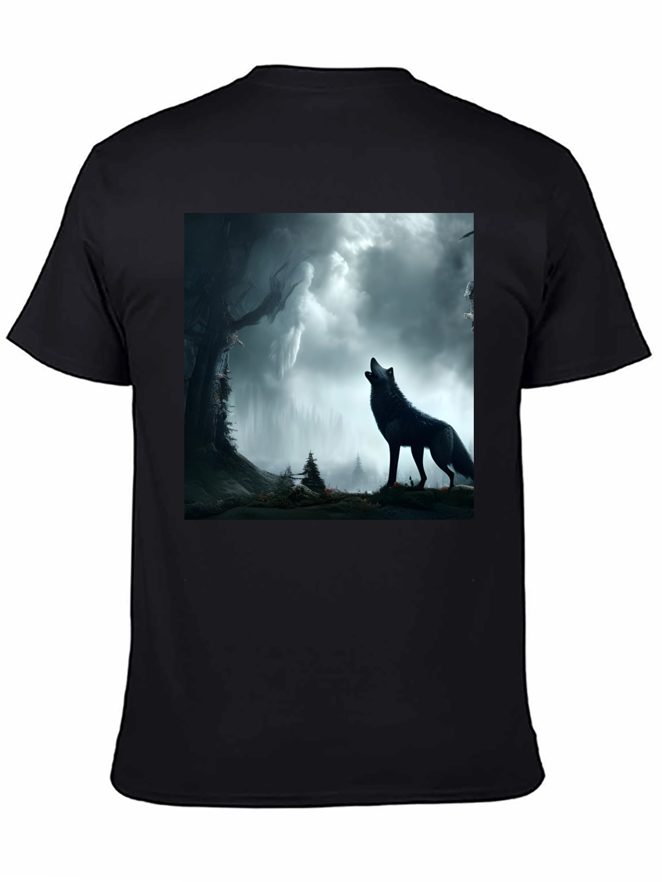 Wolf Howling at the Moon Graphic Tee
