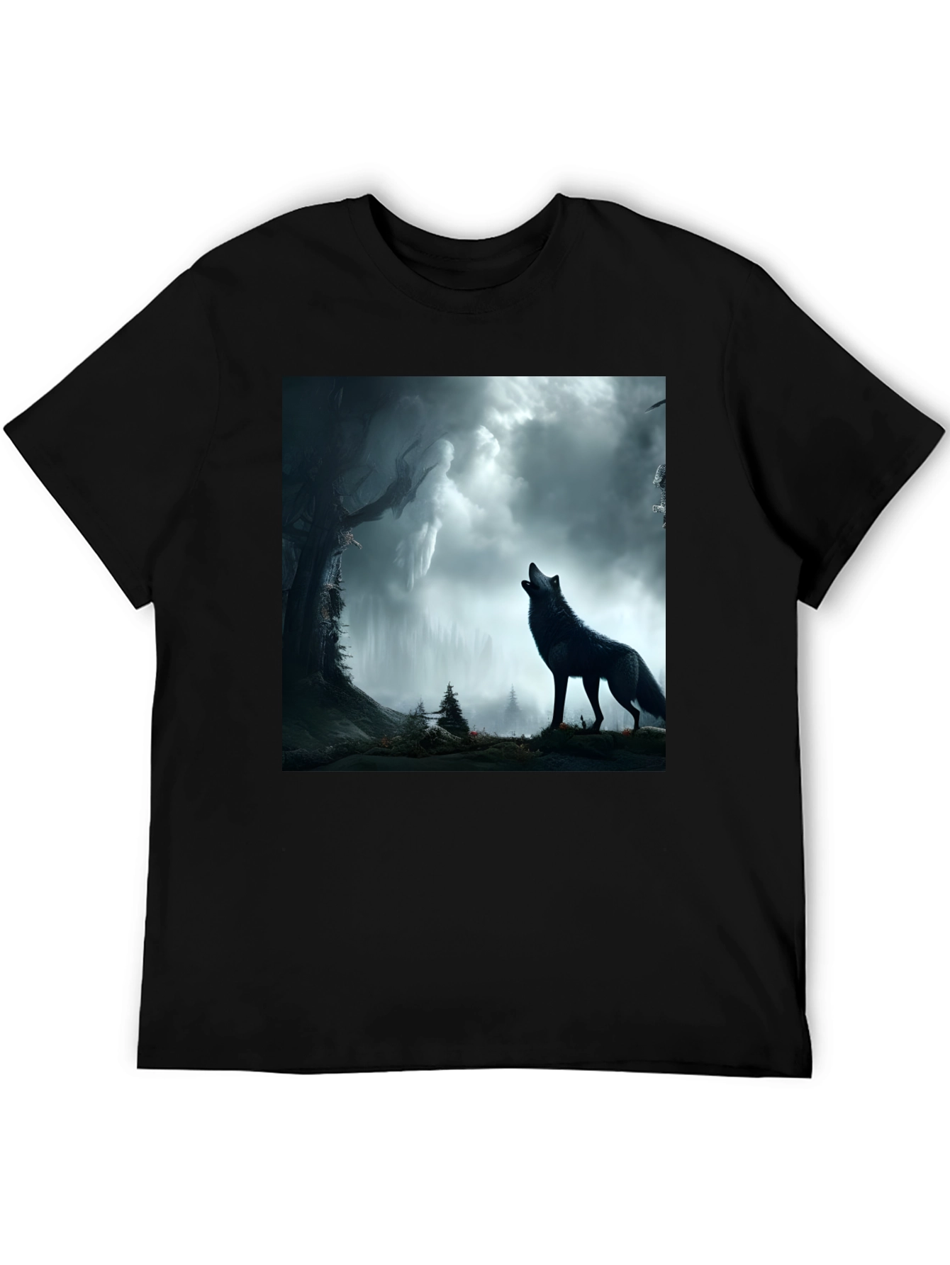 Wolf Howling at the Moon Graphic Tee