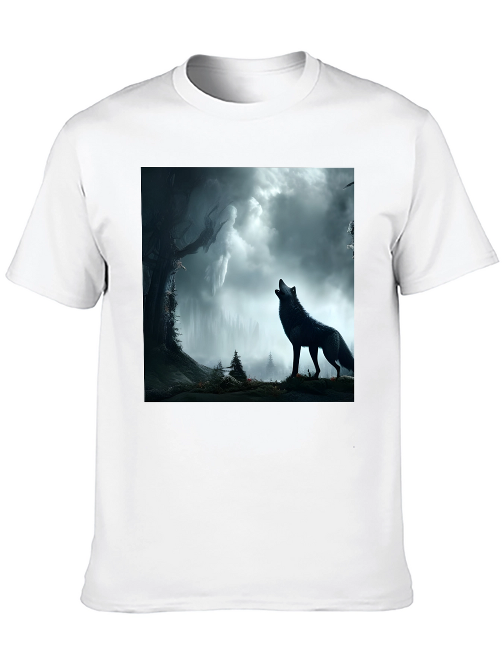 Wolf Howling at the Moon Graphic Tee