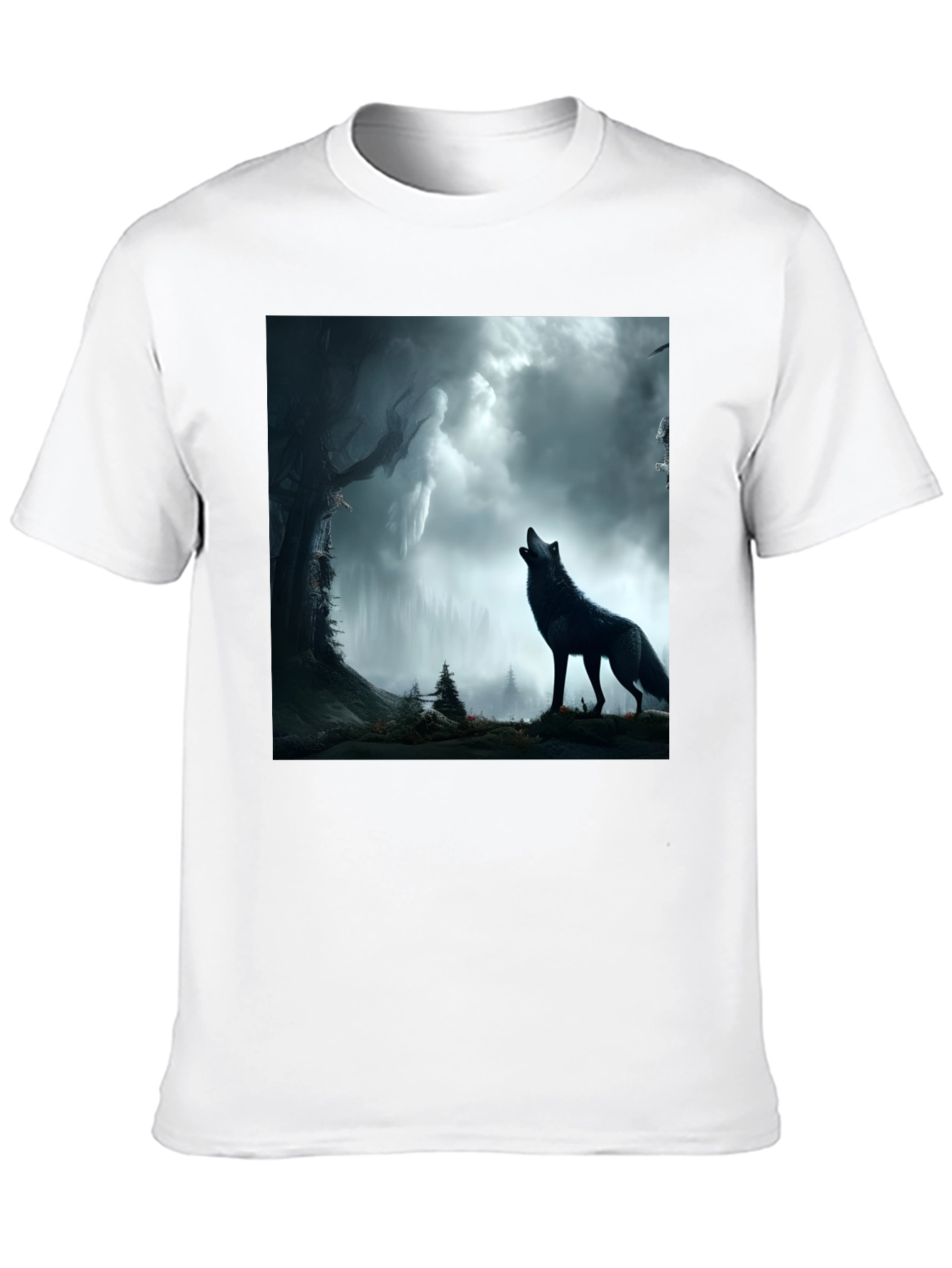 Wolf Howling at the Moon Graphic Tee