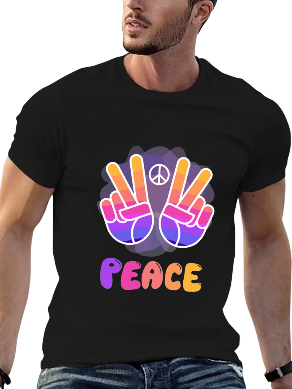 Peace Sign T-Shirt - Vibrant Retro Style