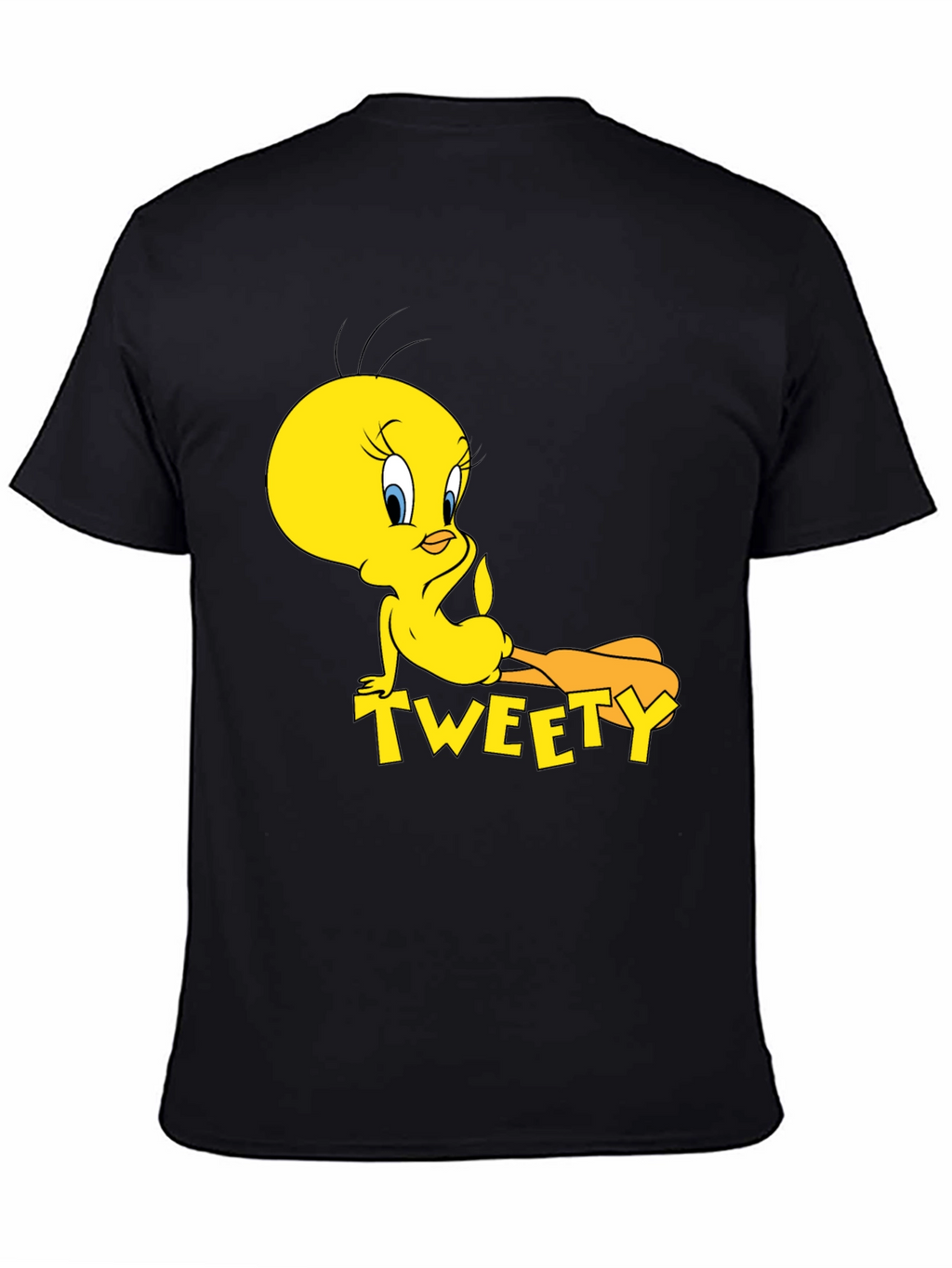Tweety Bird Graphic Print Black T-Shirt