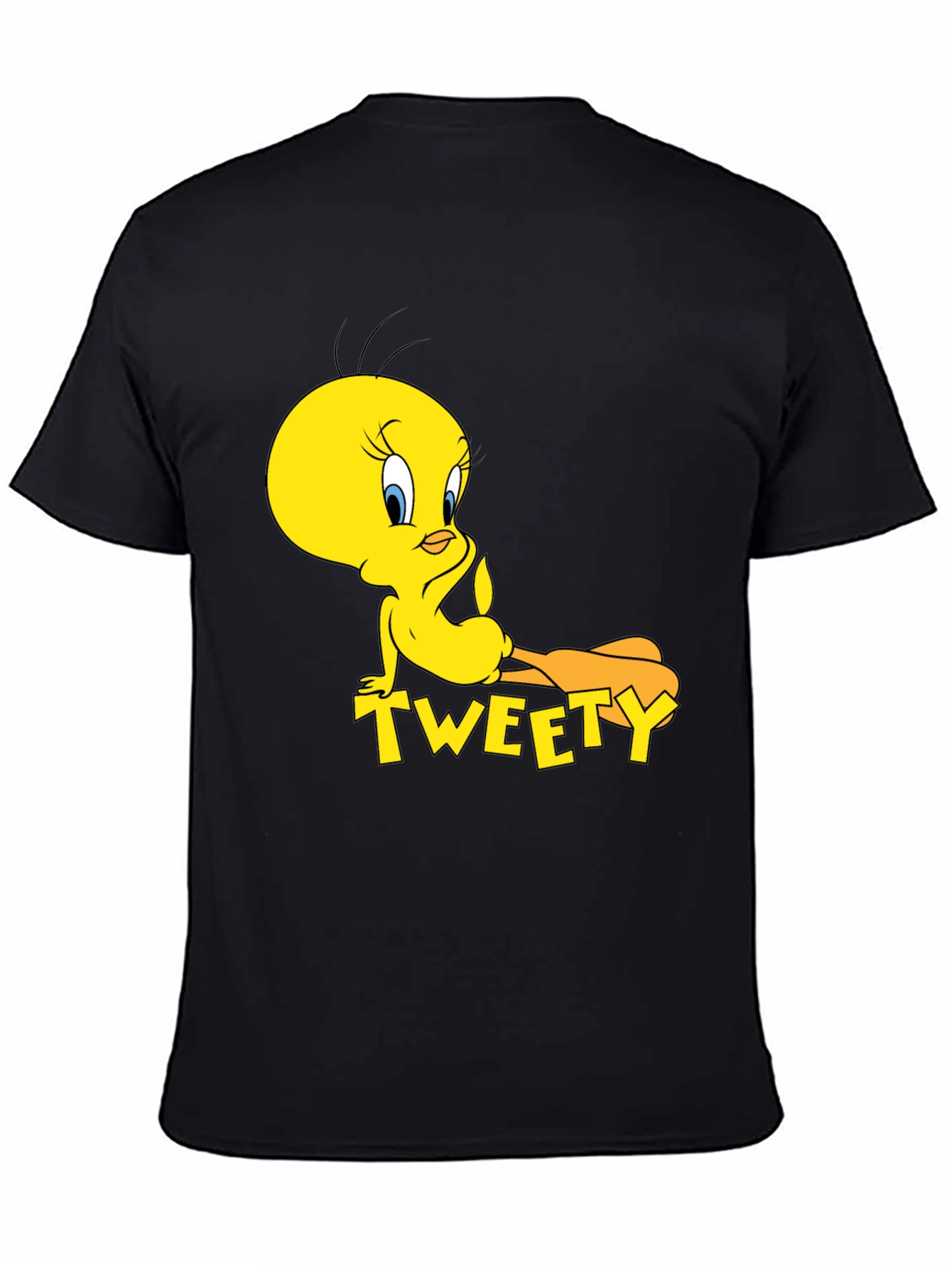 Tweety Bird Graphic Print Black T-Shirt