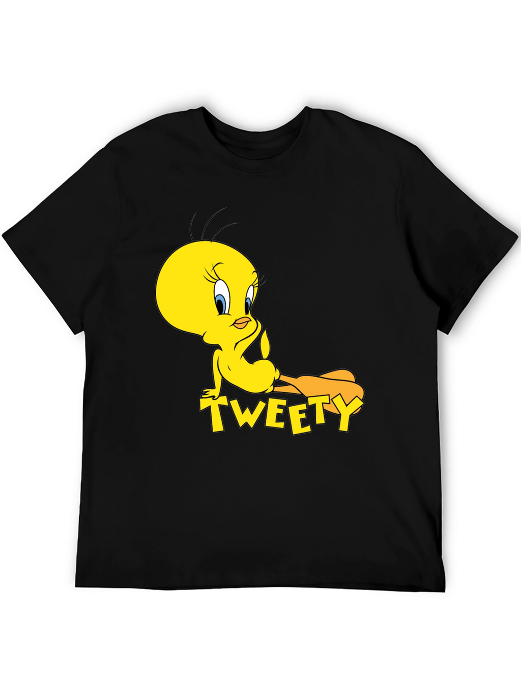 Tweety Bird Graphic Print Black T-Shirt