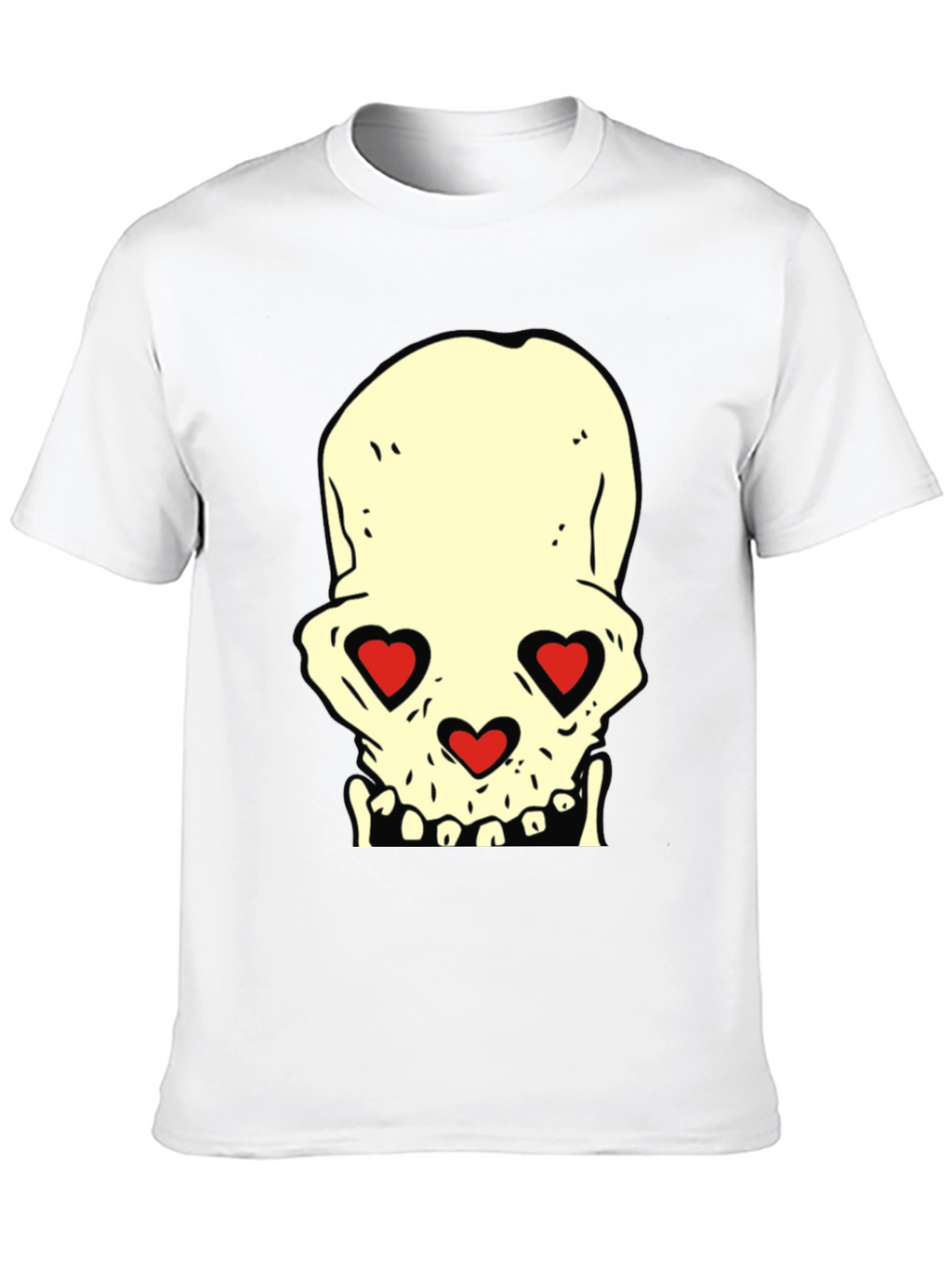 Skull With Heart Eyes Graphic Tee