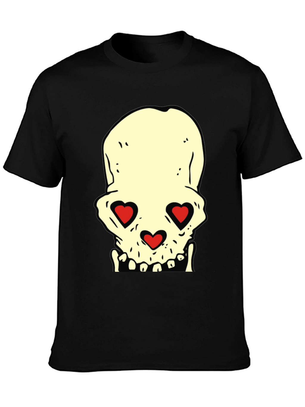 Skull With Heart Eyes Graphic Tee