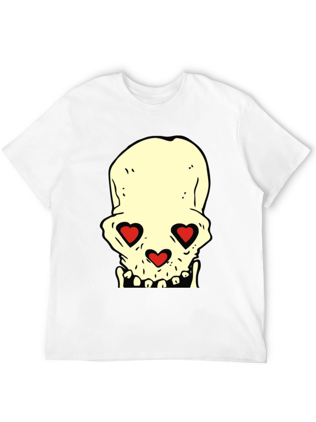 Skull With Heart Eyes Graphic Tee