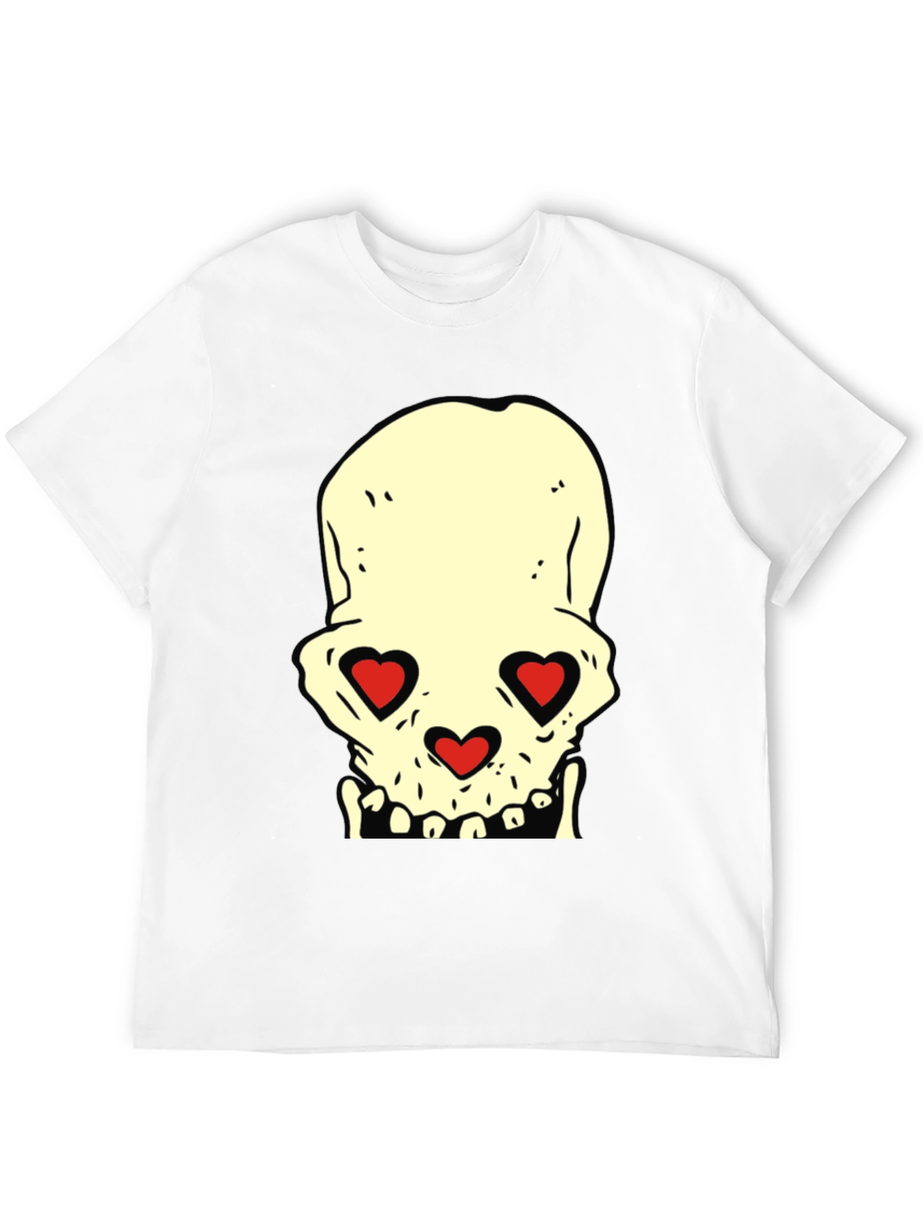 Skull With Heart Eyes Graphic Tee