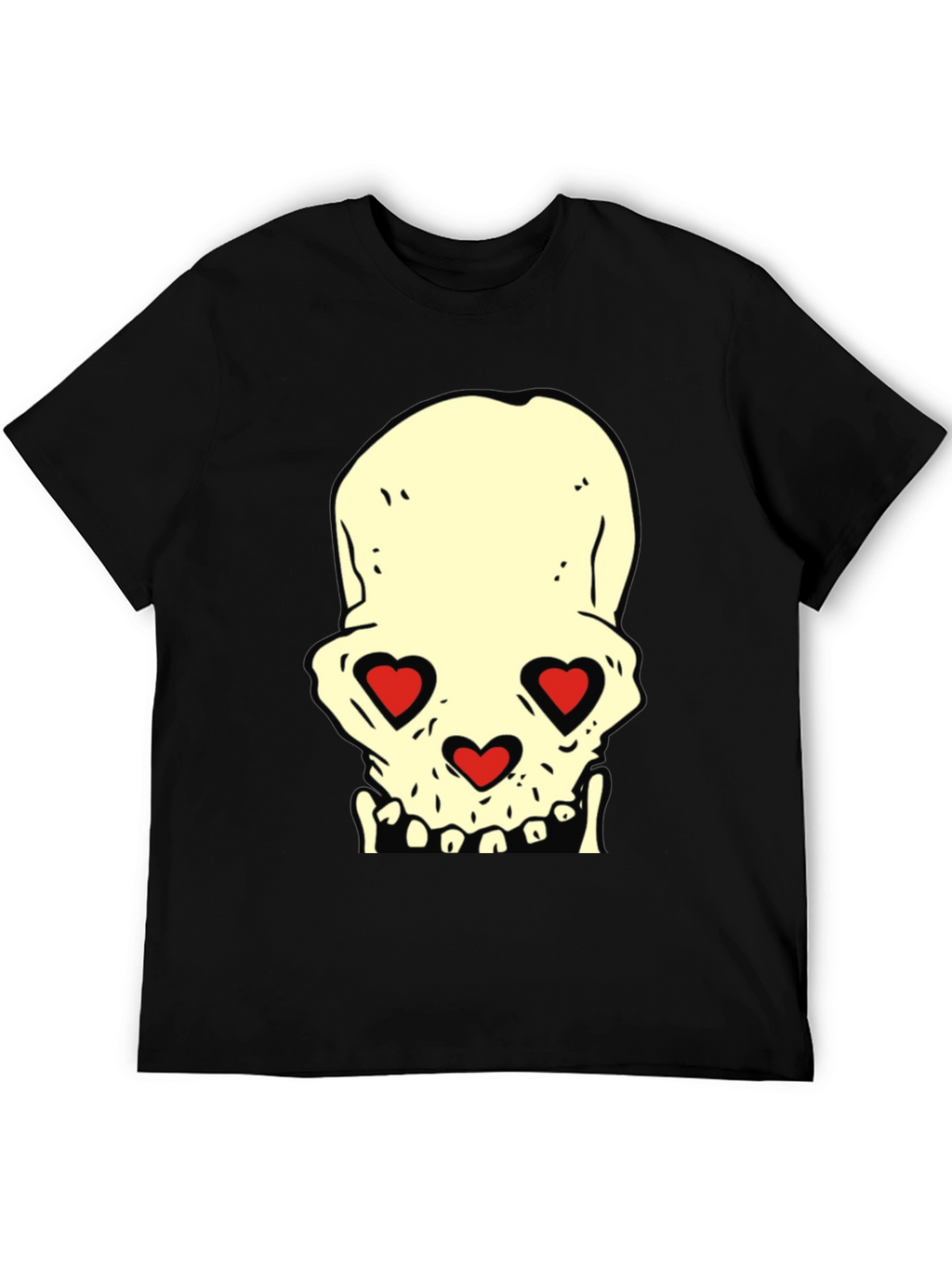 Skull With Heart Eyes Graphic Tee